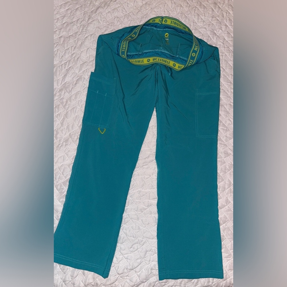 Teal Scrub Pants with Elastic Waistband
